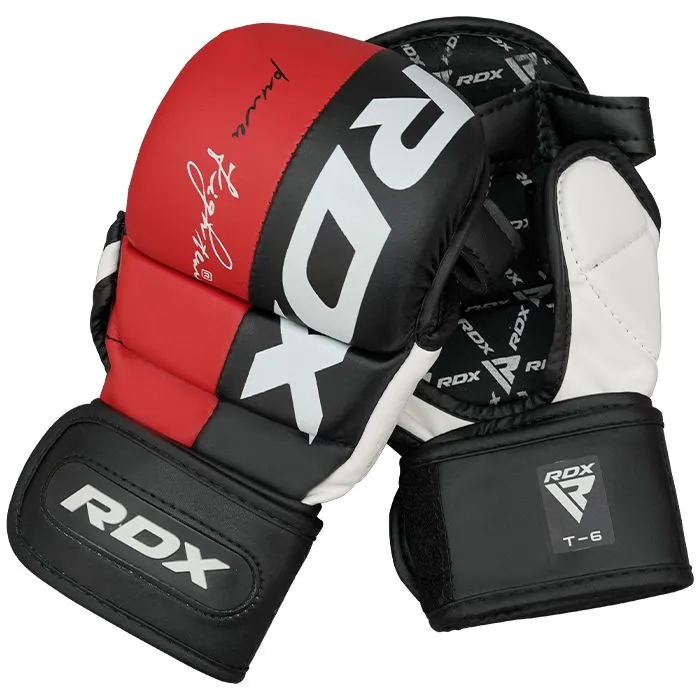 RDX T6 guanti MMA sparring pelle taglia M rossi
