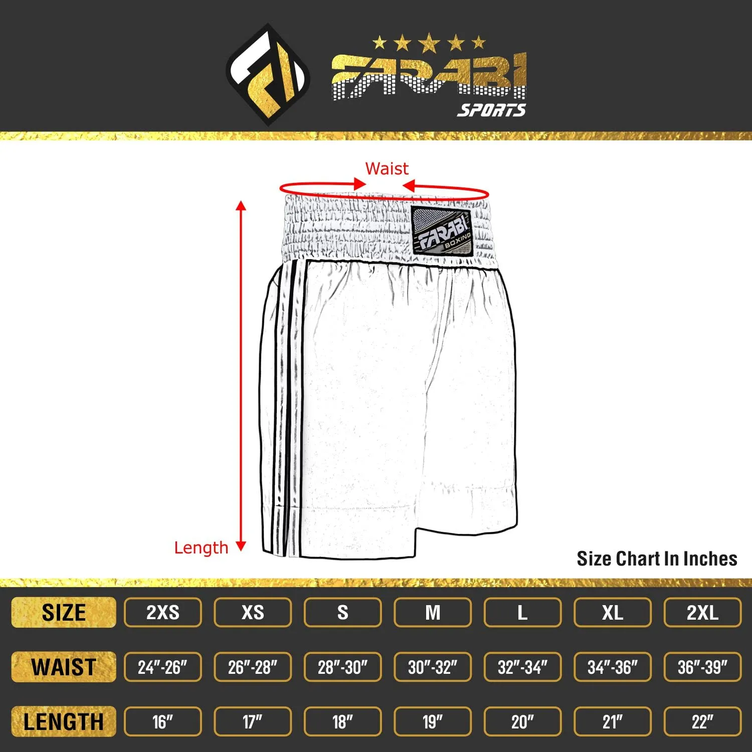Farabi Sports Pro pantaloncini boxe bianco XS kickboxing