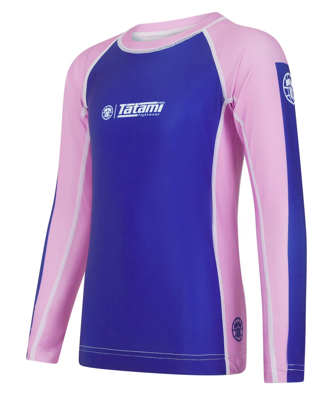 Tatami Contrast rash guard bambino manica lunga blu rosa