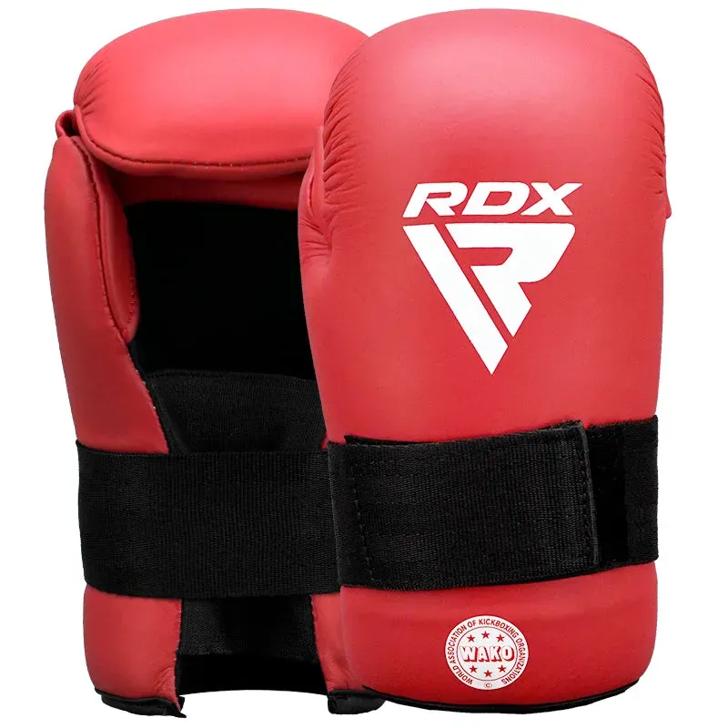 RDX WAKO T1 Guanti Point Fighter Rossi Pelle Vera