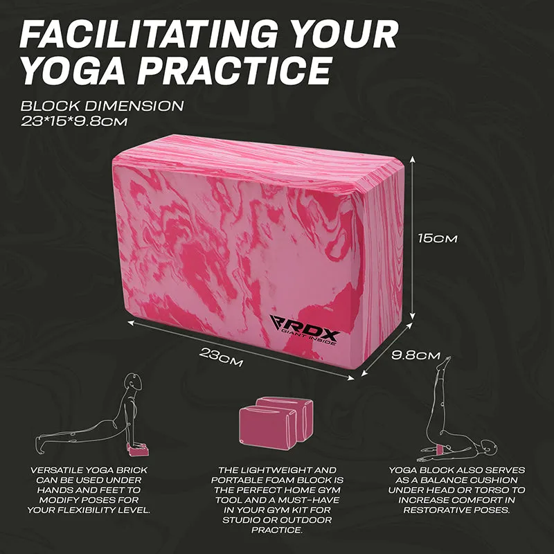 RDX Blocco Yoga EVA Singolo Rosa 23 cm Antiscivolo