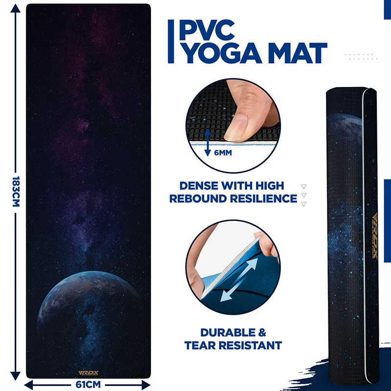 RDX D7 Iris Tappetino Yoga 6mm PVC Blu Antiscivolo