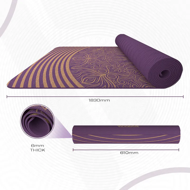 RDX D3 6mm Tappetino Yoga TPE Viola 183x61cm