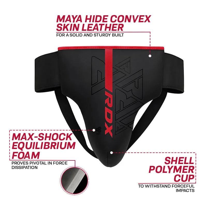 RDX F6 Kara Conchiglia MMA Thai Nero Protezione Inguine