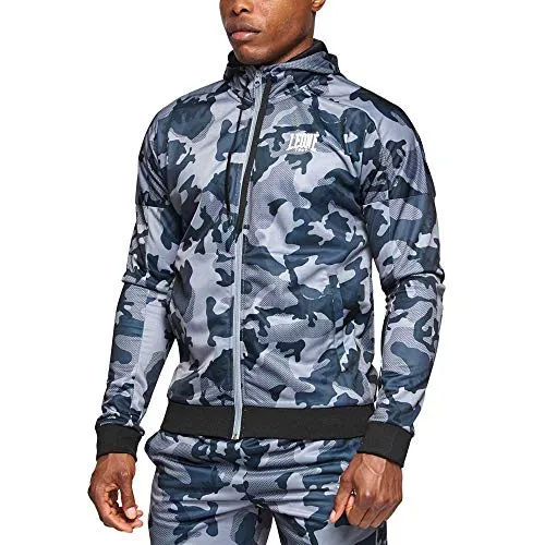 Leone1947 AB302 felpa cappuccio camo grigio XL con zip