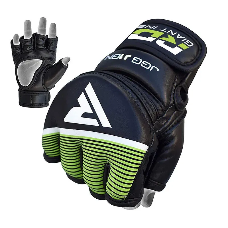 RDX J1 guanti MMA bambini pelle junior verdi