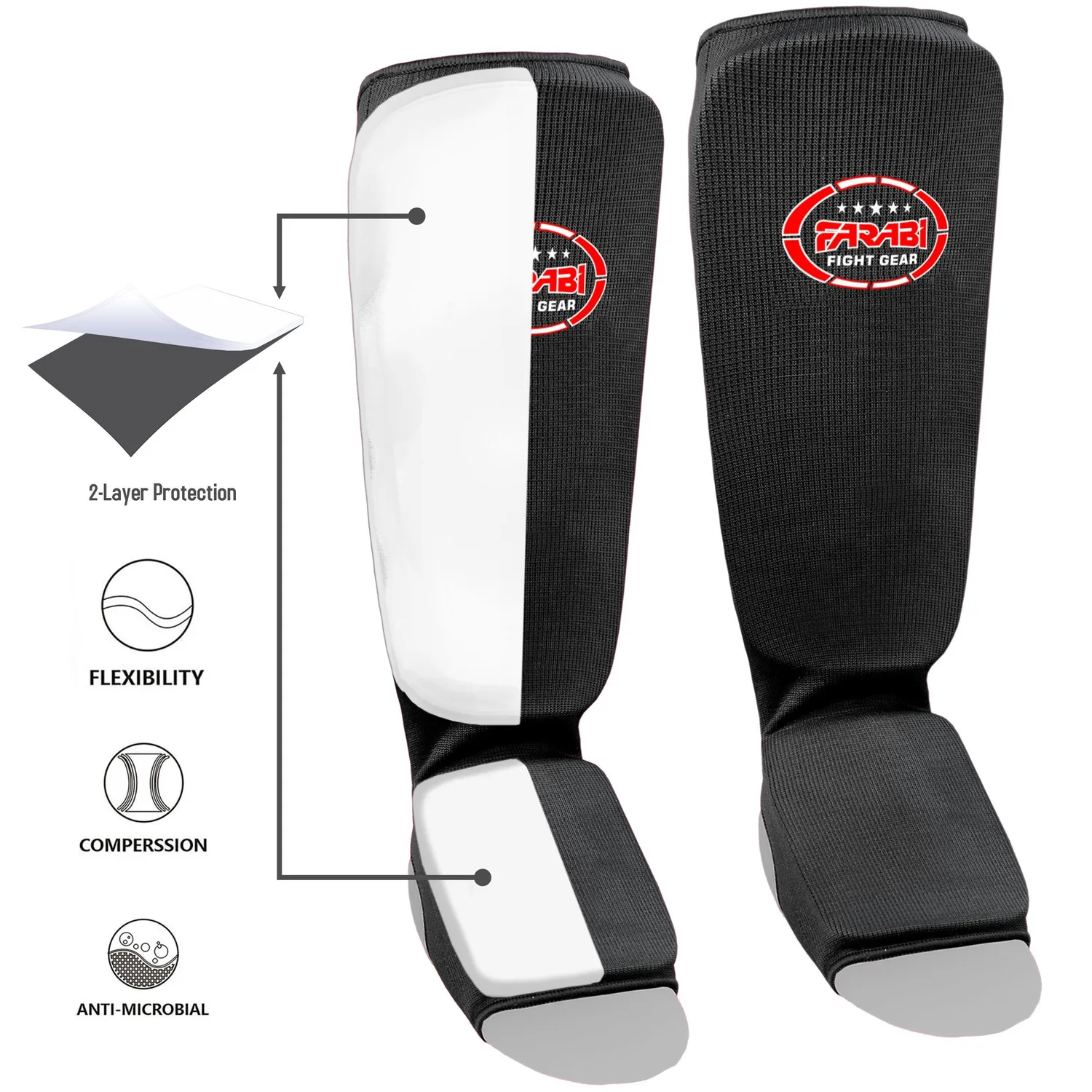 Farabi Shin Instep Parastinchi kickboxing neri S/M
