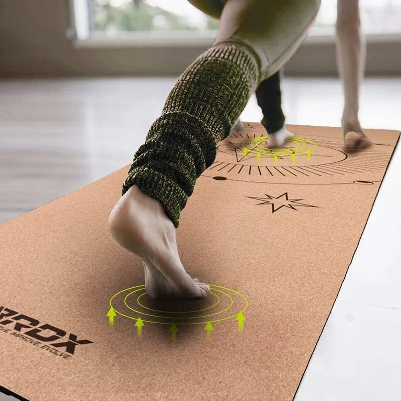 RDX D6 tappetino yoga sughero 6 mm marrone