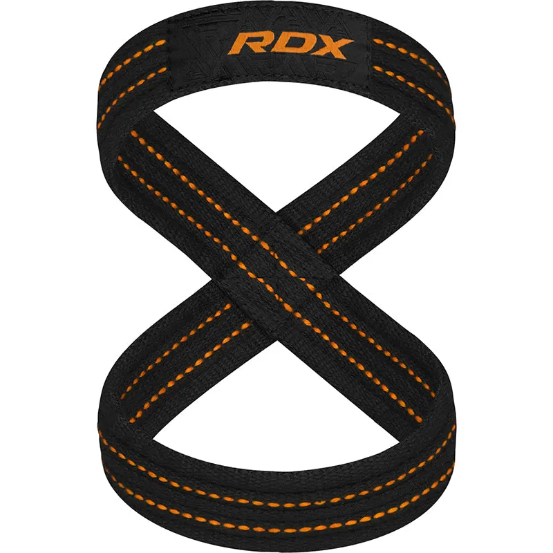 RDX Figure 8 fasce sollevamento pesi cotone taglia M rosse
