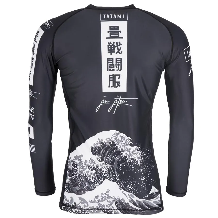 Tatami Kanagawa rash guard nero maniche lunghe