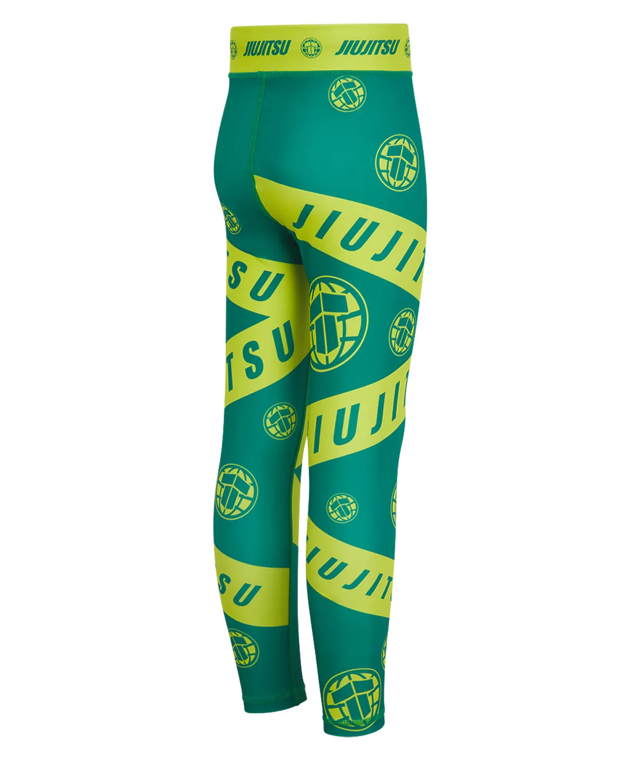 Tatami Helena leggings grappling bimba verde-giallo elasticizzati