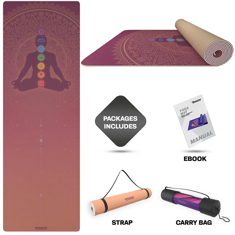 RDX D3 Iris tappetino yoga PVC 6mm bordeaux