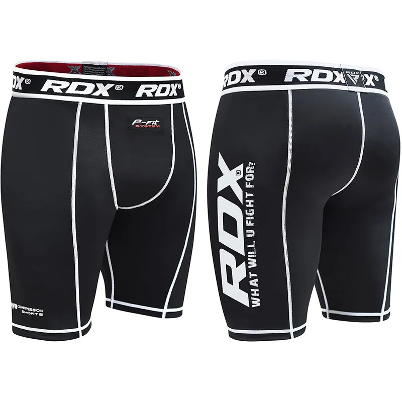 RDX X14B pantaloncini compressione neri antimicrobici