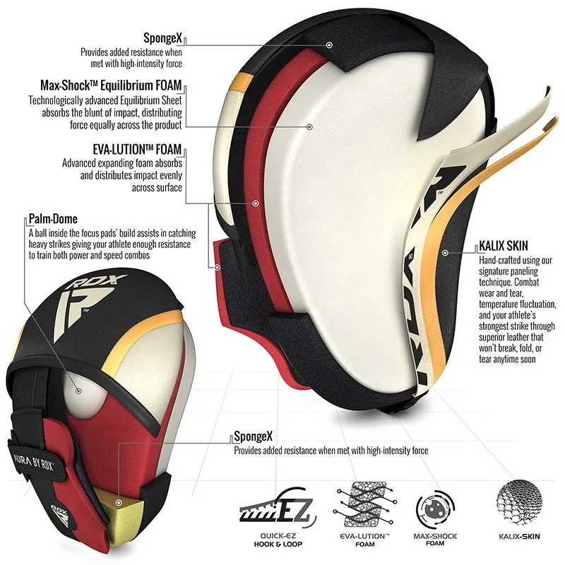 RDX T17 Aura colpitori boxe Golden pelle