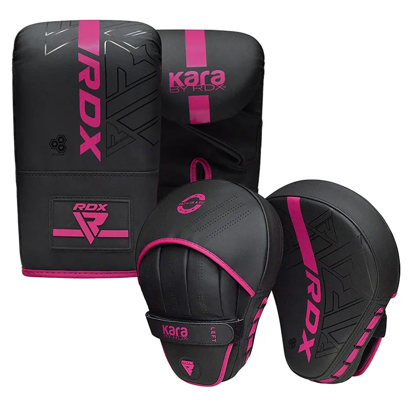 RDX F6 Kara Set Guanti Sacco + Colpitori Focus Nero