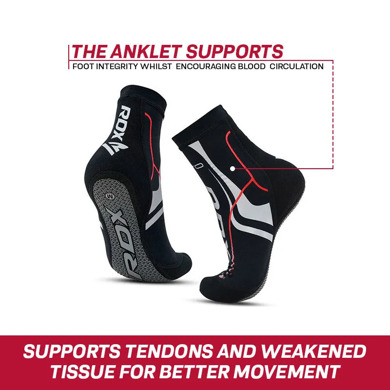 RDX S1 Calze MMA Grip Rosse Supporto Caviglia
