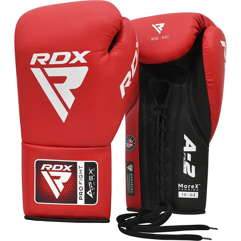 RDX Apex guantoni boxe lace-up rossi 10oz pro