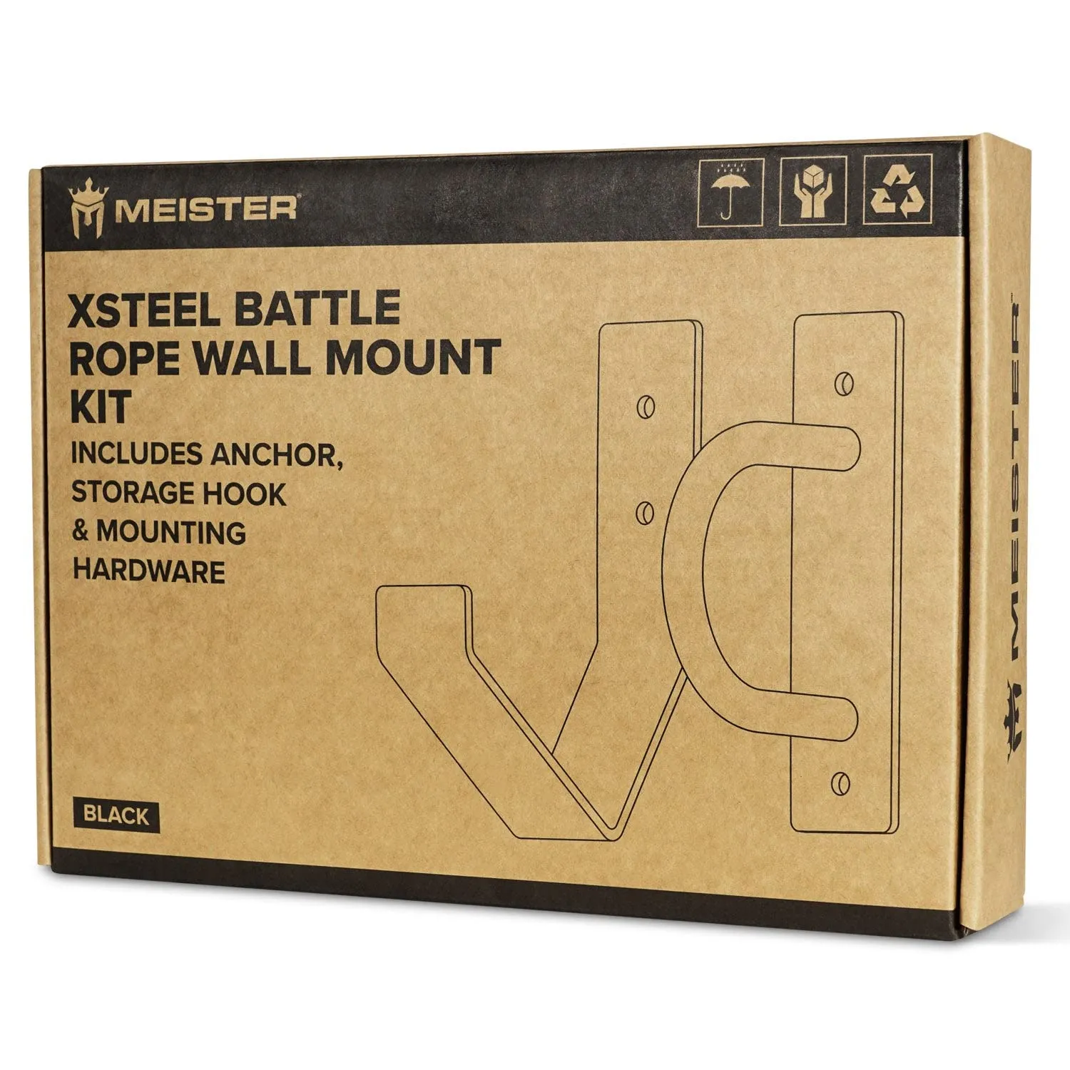 Meister XSteel kit ancoraggio battle rope nero opaco acciaio