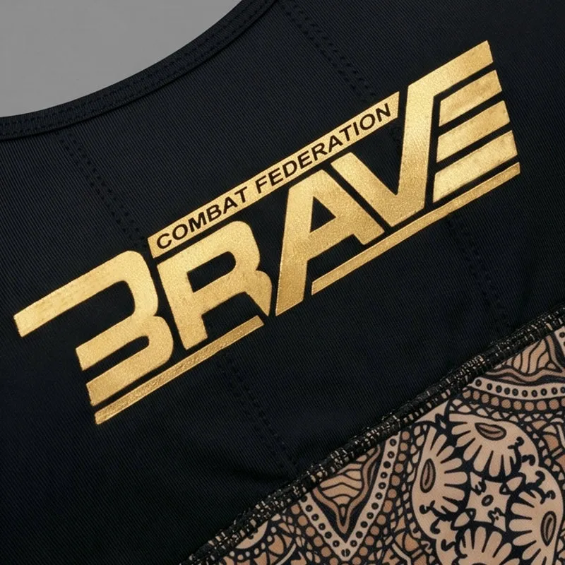 RDX Brave B2 reggiseno sportivo nero-oro compressivo