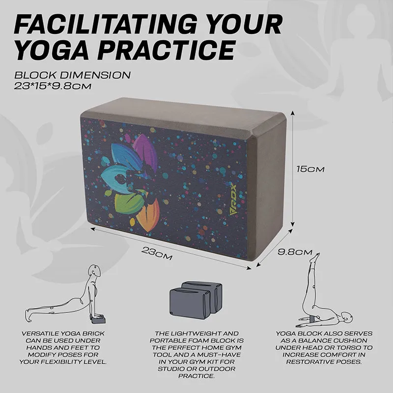 RDX D4 blocco yoga singolo grigio antiscivolo