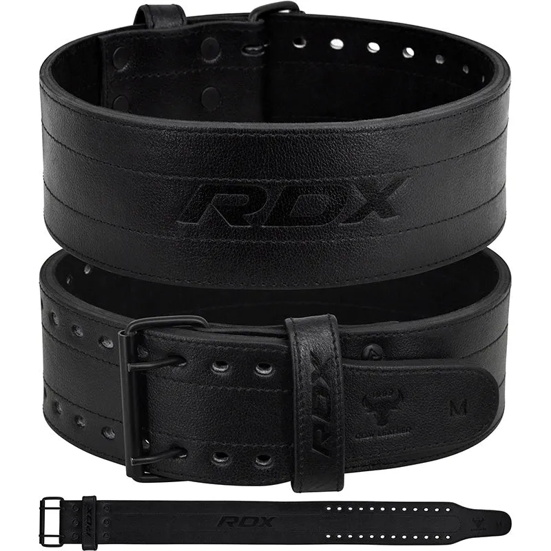 RDX RD Cintura Sollevamento Pesi Pelle Nera Doppia Fibbia