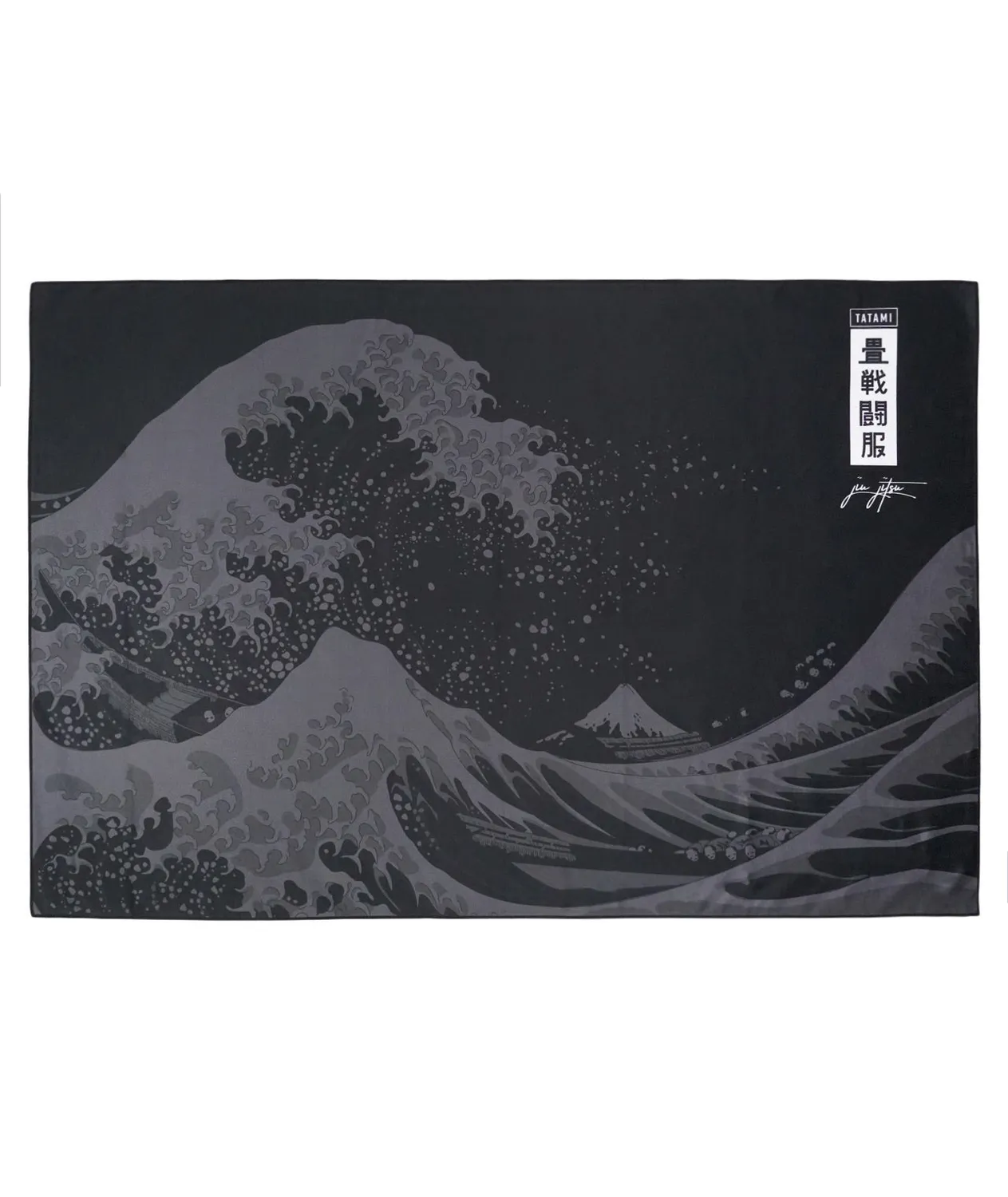 Tatami Kanagawa asciugamano palestra nero 80x120 microfibra