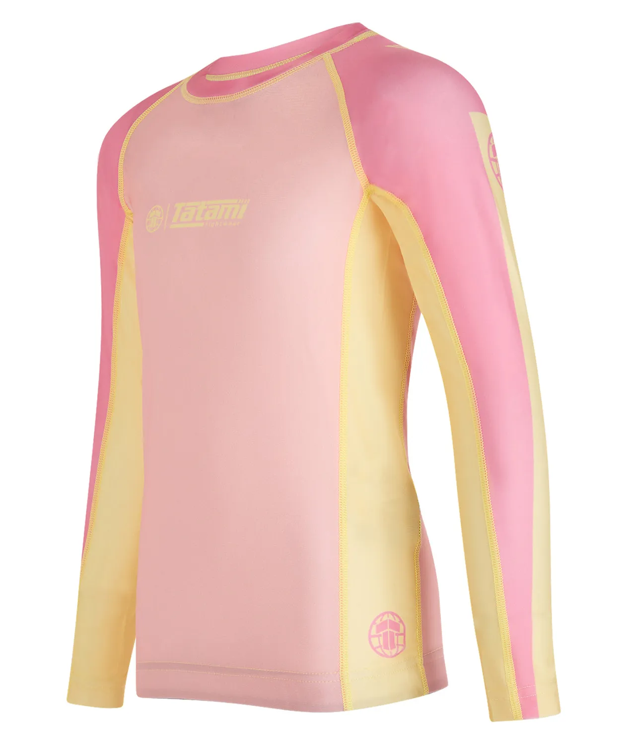 Tatami Contrast rash guard manica lunga rosa bambini