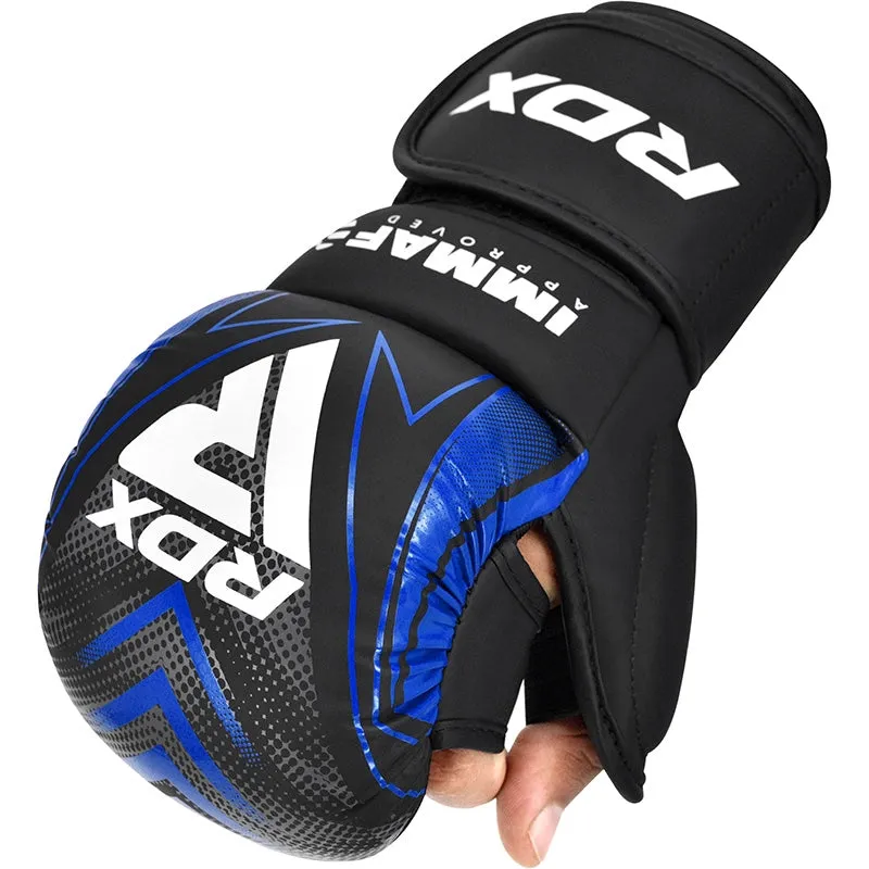RDX Shooter IMMAF Guanti MMA Grappling Blu approvati