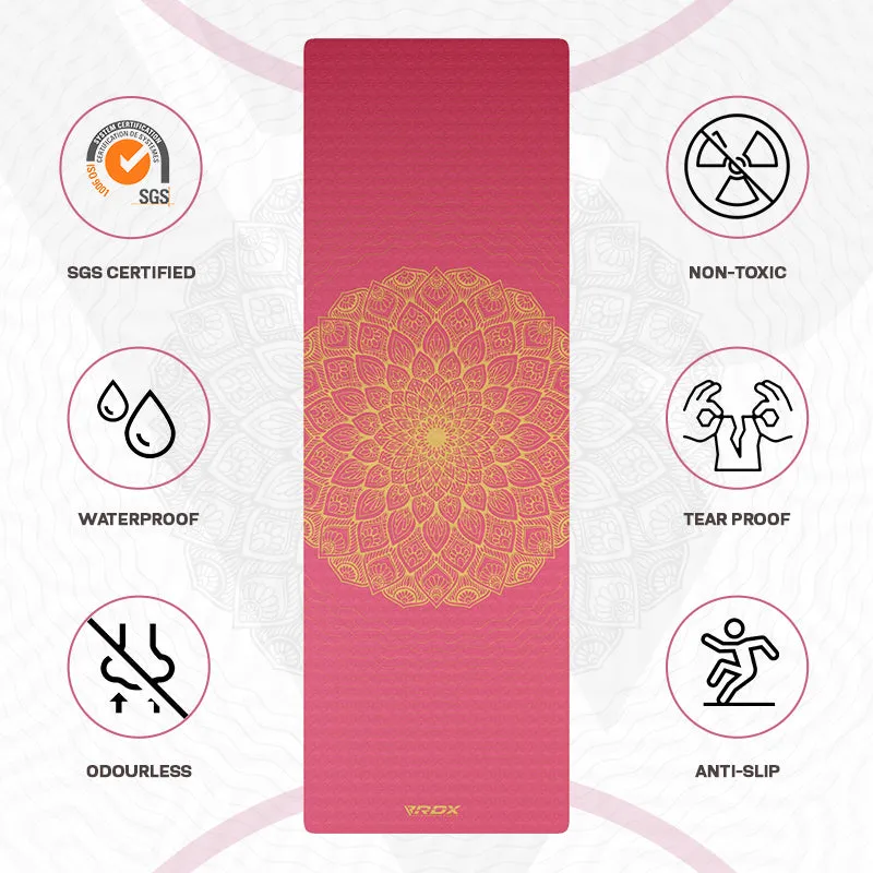 RDX D7 Tappetino Yoga TPE 6mm Rosa