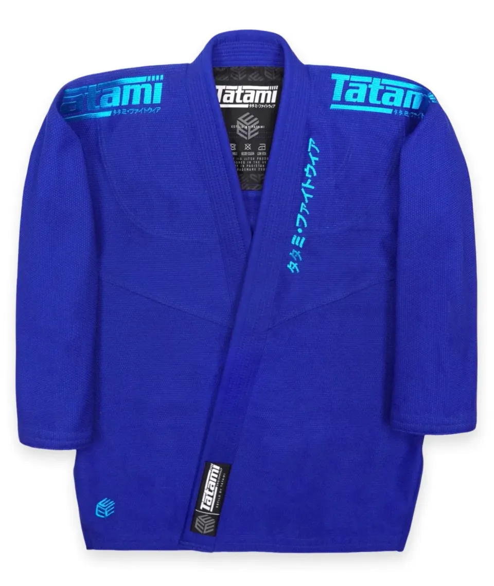Tatami Fightwear Estilo Black Label kimono BJJ blu 550 gsm