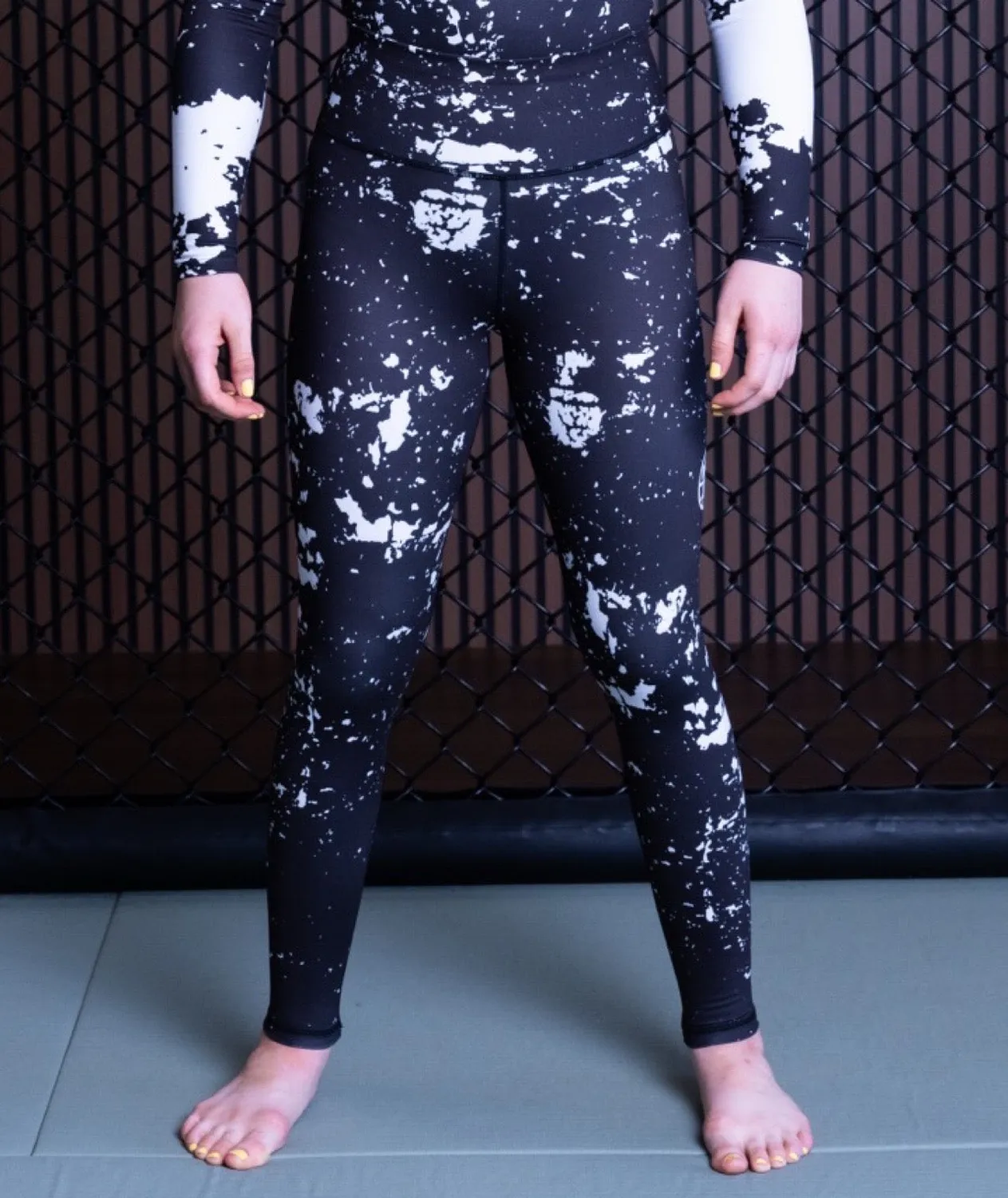 Tatami Fightwear Helena Punk leggings donna neri bianchi elasticizzati