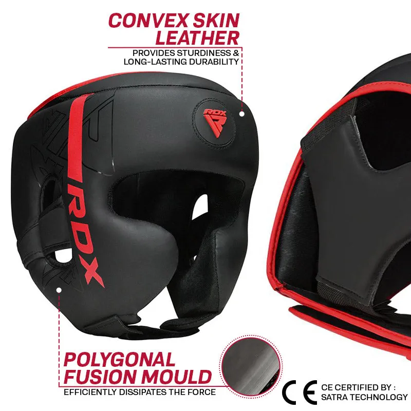 RDX F6 Kara casco boxe bambini pelle Maya Hide