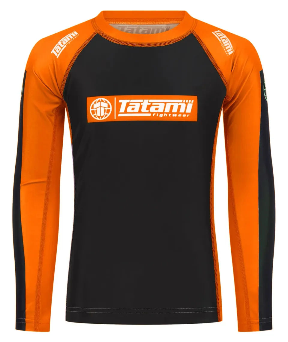 Tatami Kids IBJJF Ranked rash guard arancione lunghe