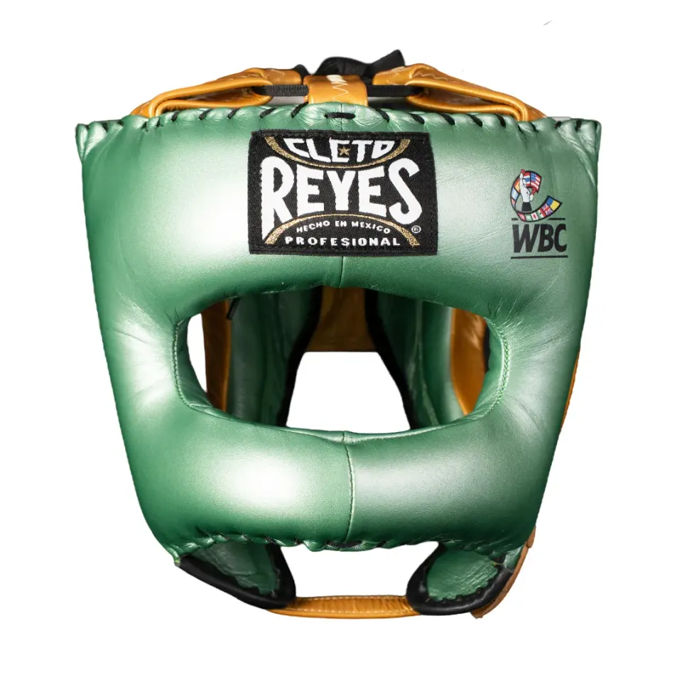 Cleto Reyes WBC casco boxe pelle verde oro