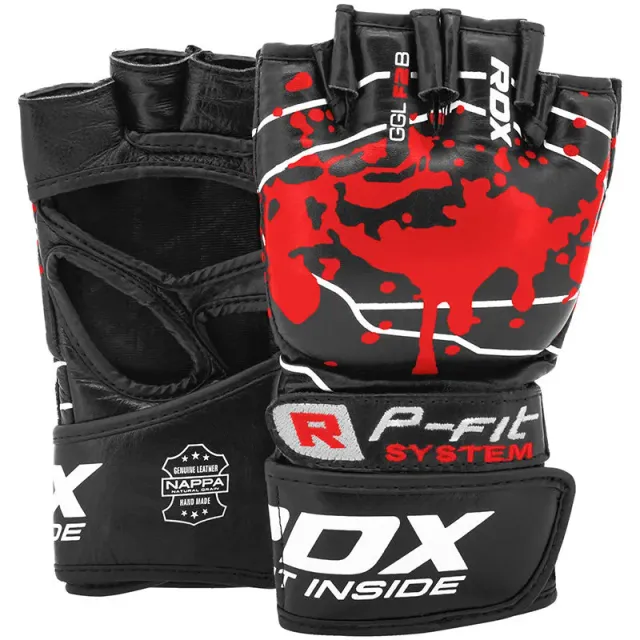 RDX F2 Guanti MMA in Pelle Pieno Fiore con Gel IMT
