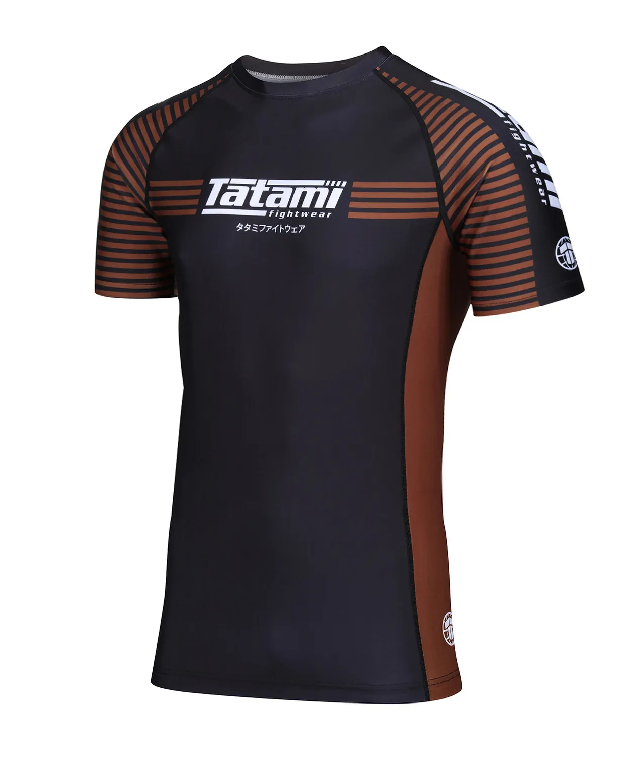 Tatami IBJJF Ranked rash guard marrone manica corta