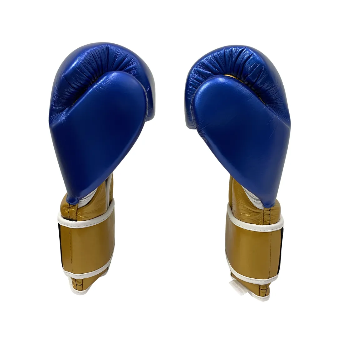 Cleto Reyes Guanti Boxe Allenamento 14 oz Blu Oro Pelle