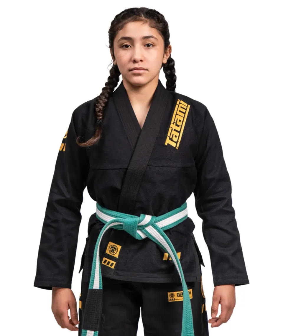 Tatami Pro Series kimono BJJ bambino nero ricamo oro