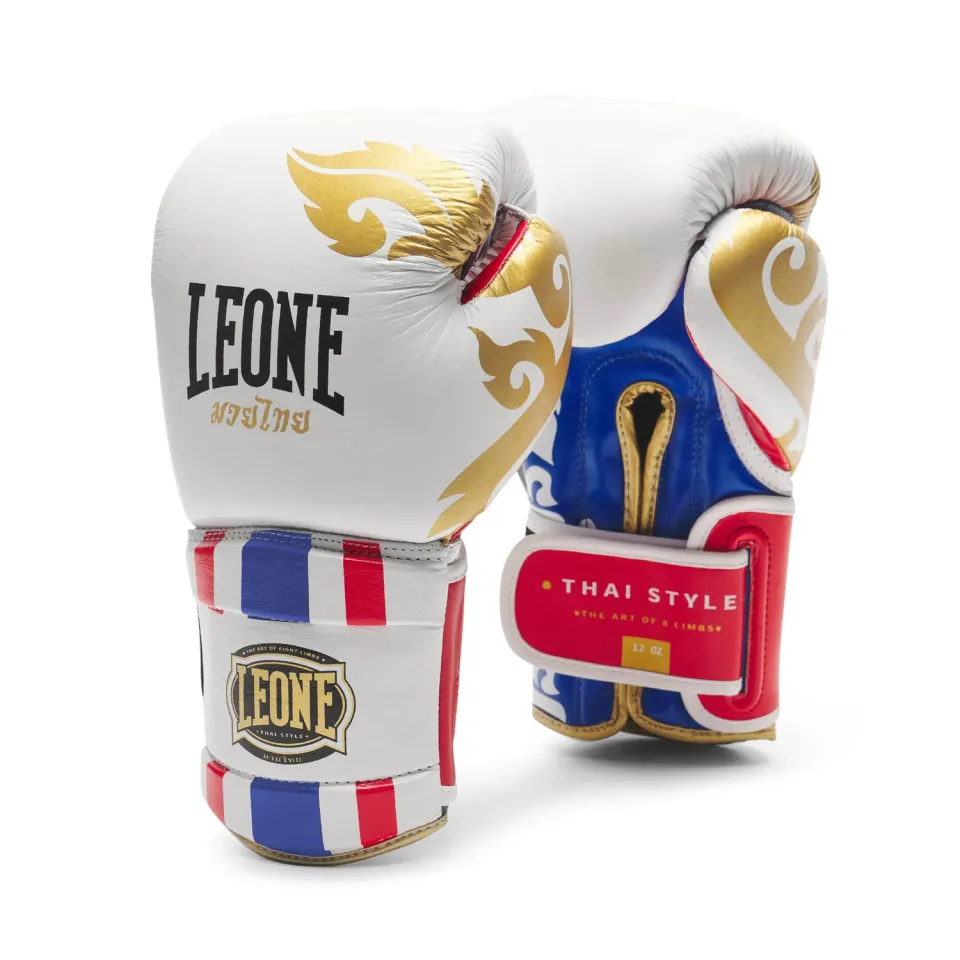 Leone 1947 Thai Style GN114 guanti boxe blu 12 oz pelle
