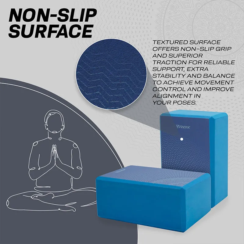 RDX D9 Blocco Yoga EVA Antiscivolo Singolo Blu