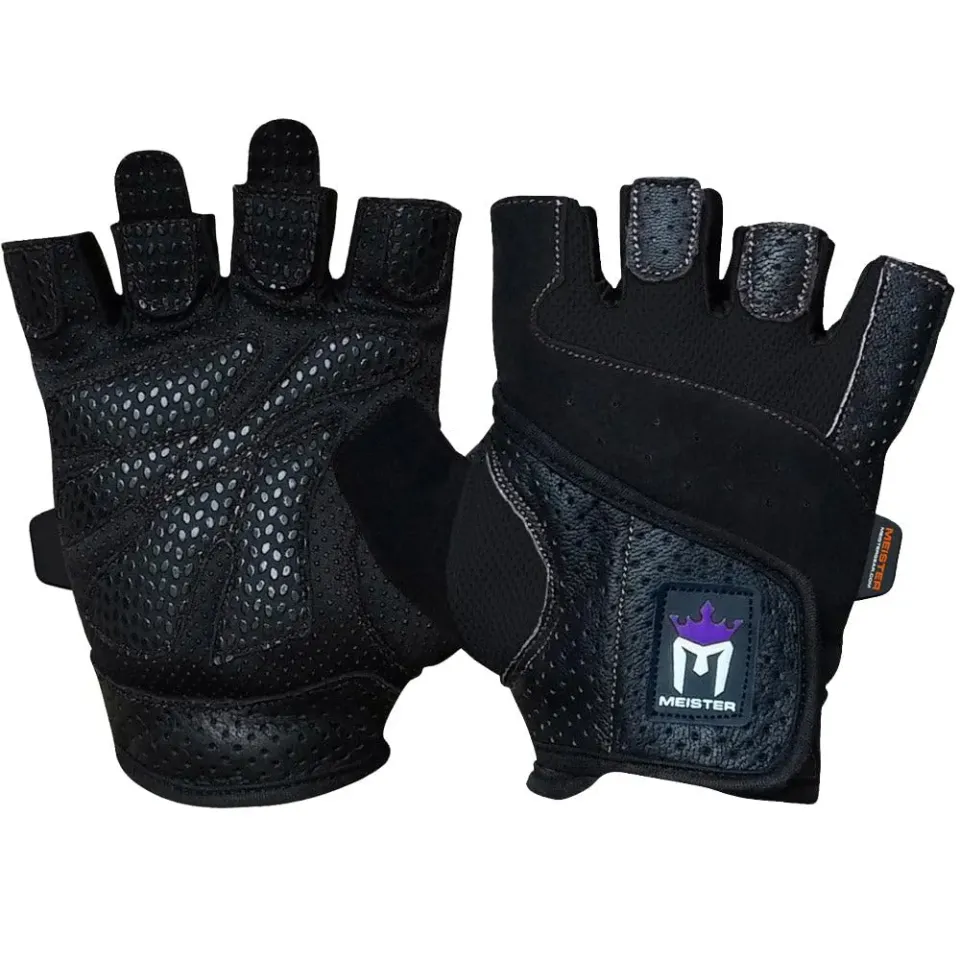 Meister Fit Grip Guanti Palestra Donna Nero Rosa S Antiscivolo