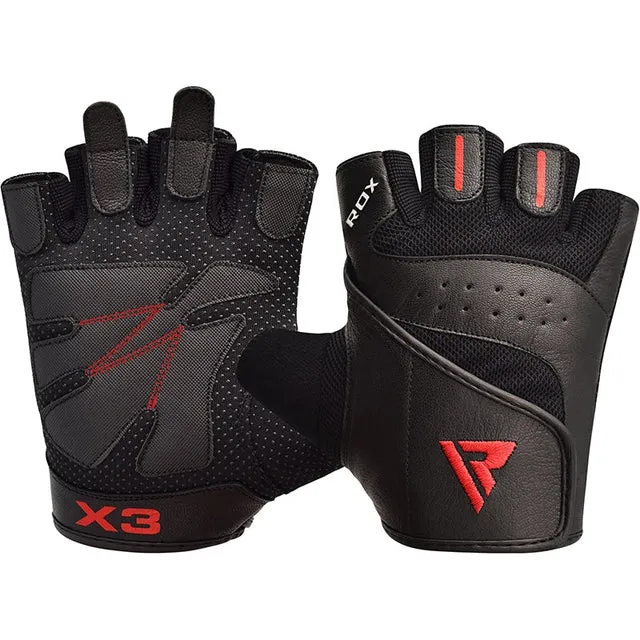 RDX S2 Guanti Palestra Pelle con Polsiera