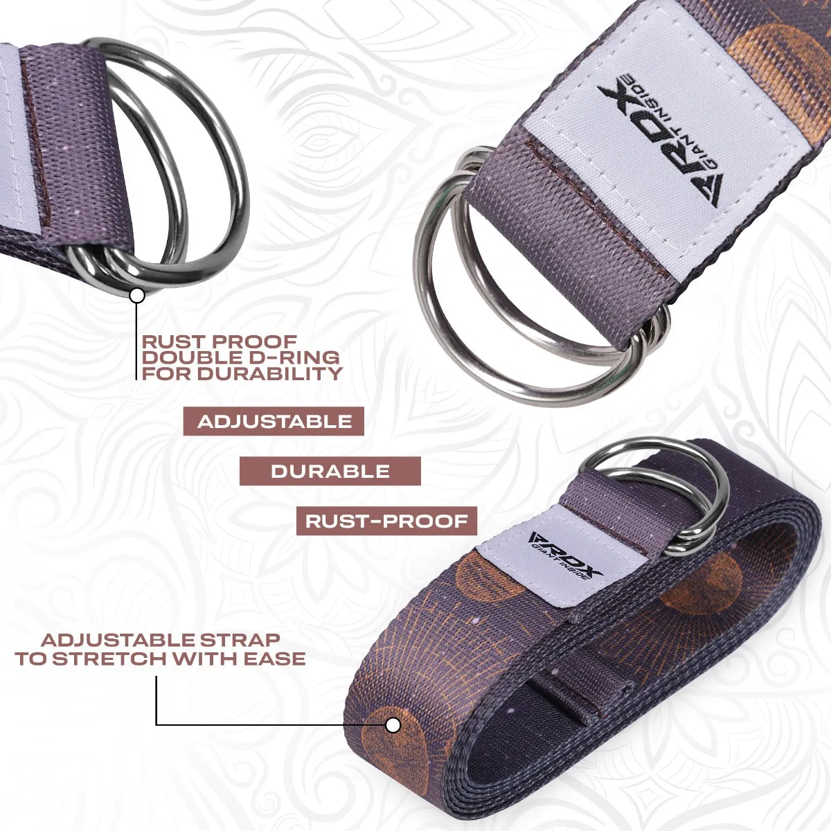 RDX F4 cinghia yoga cotone multicolore antiscivolo
