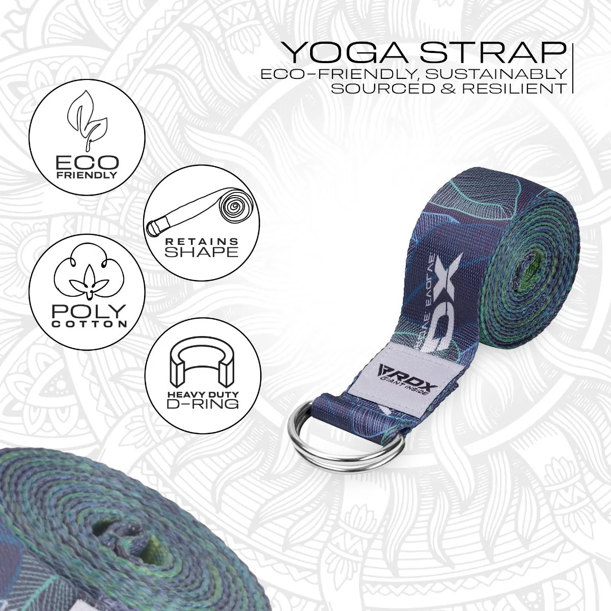 RDX F10 Cinghia Yoga Cotone Multi Color antiscivolo