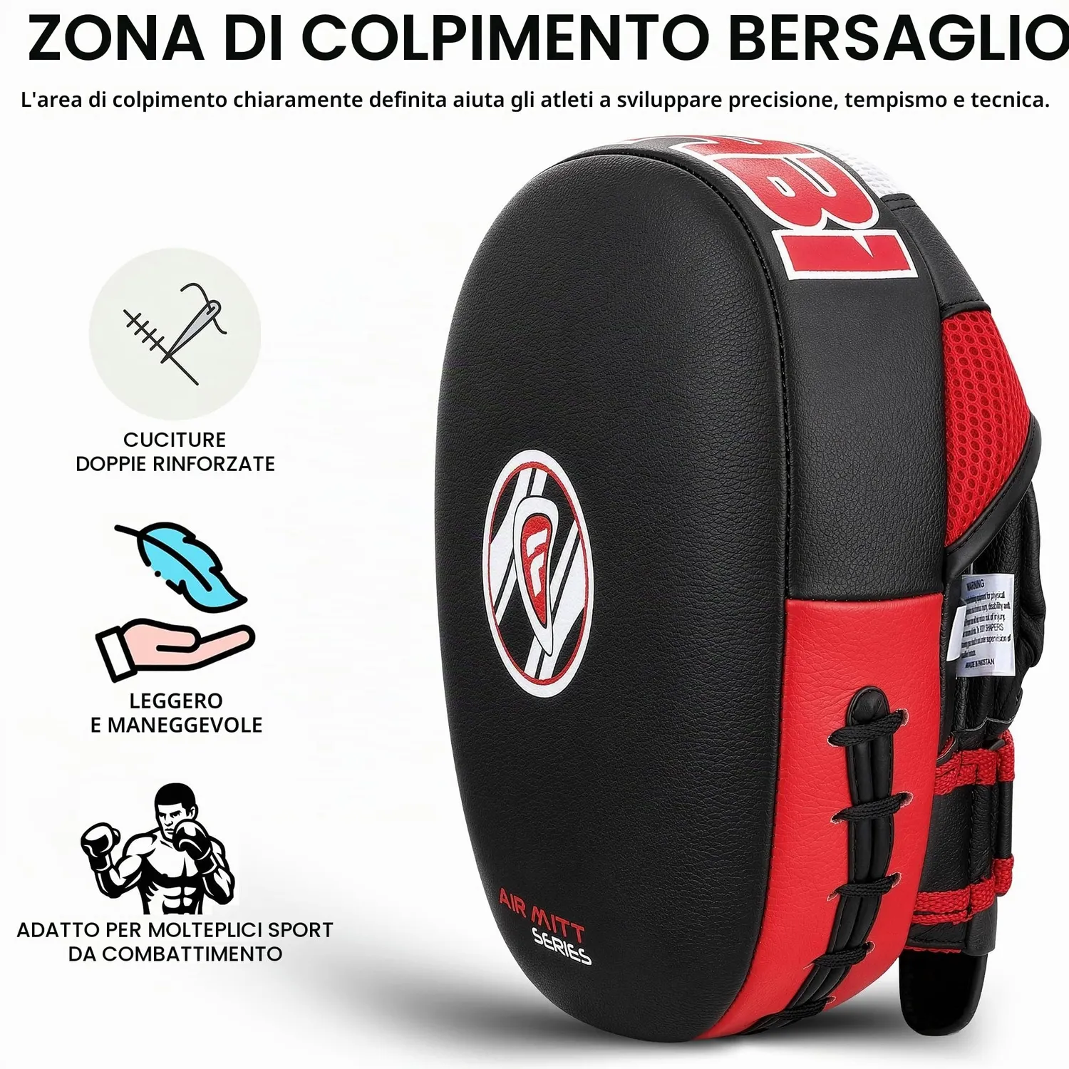 Farabi Air colpitori boxe pelle vera coppia velcro