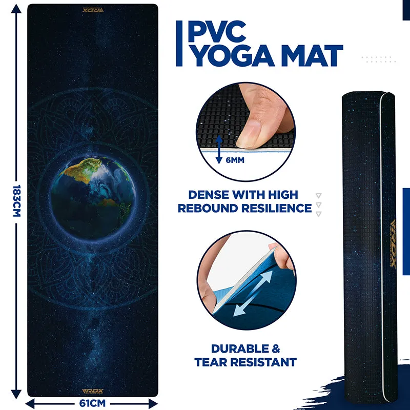RDX D9 Iris Tappetino Yoga 6mm PVC Blu