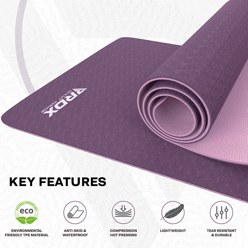 RDX MJ tappetino yoga TPE 6mm viola 183x61