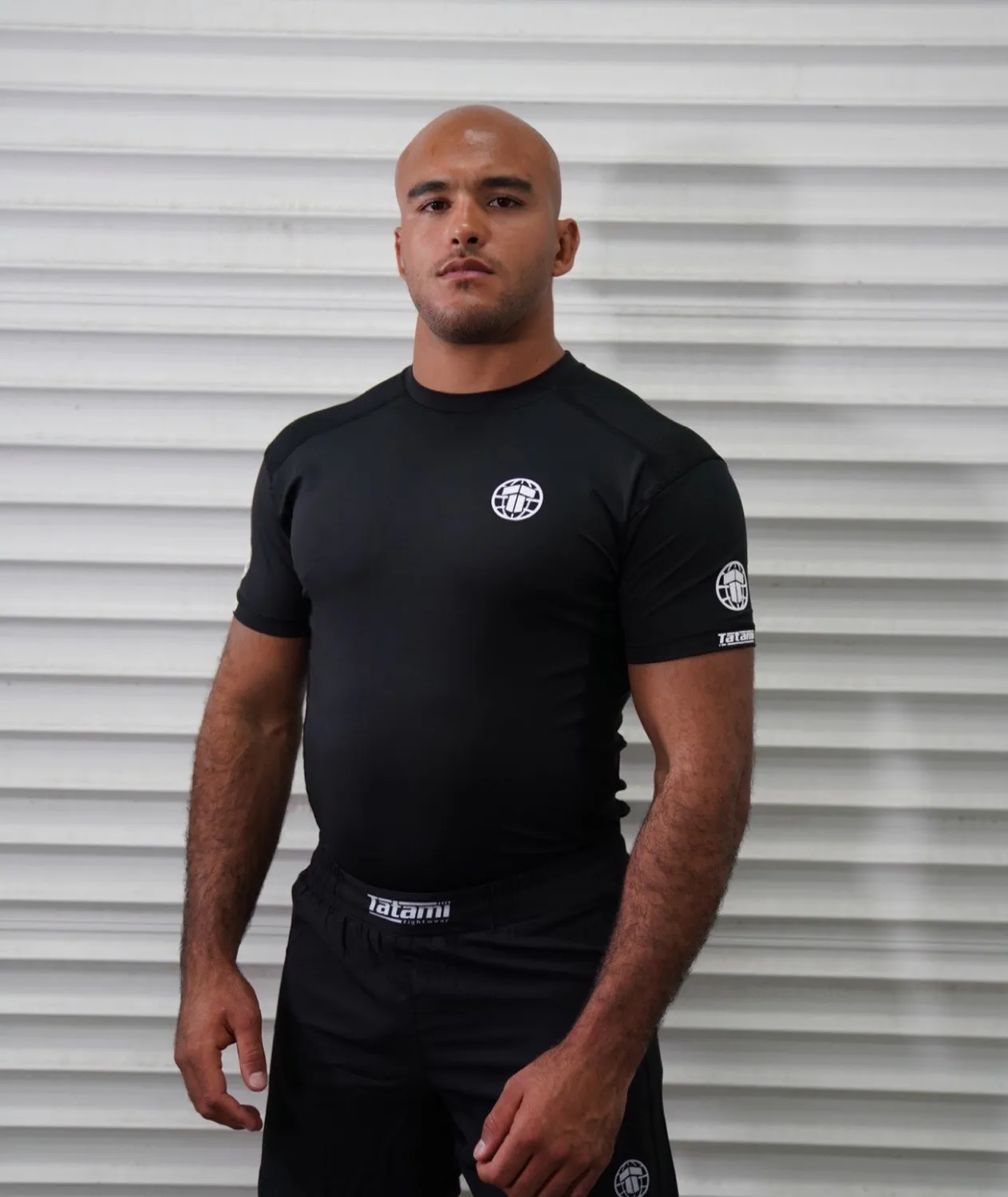 Tatami Pro rash guard uomo maniche corte nero elastica