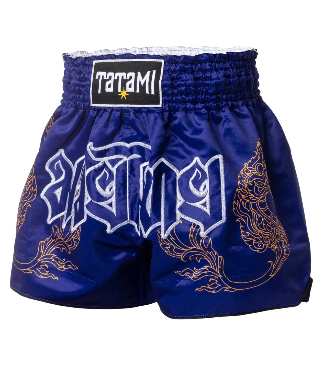 Tatami Nakmuay pantaloncini muay thai blu taglio thai