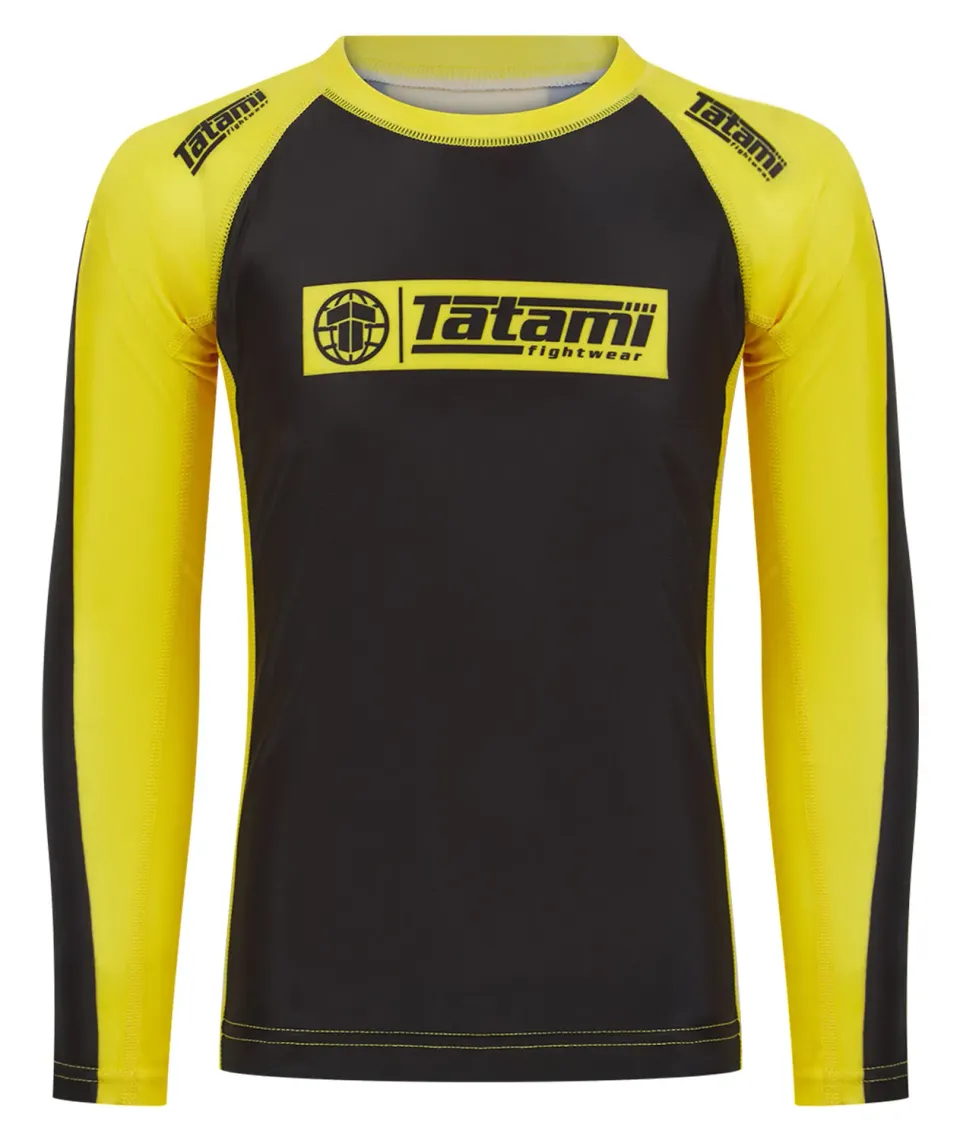 Tatami Fightwear IBJJF Ranked rash guard gialla manica lunga bambini